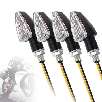 Указатели поворотов для мотоцикла, черные, дымчатые, светодиодные, 4 шт.