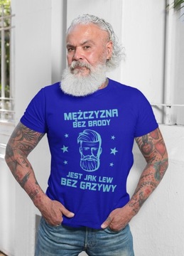 Koszulka dla brodacza MĘŻCZYZNA BEZ BRODY r.S