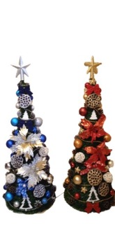 STOŻEK choinka UBRANA z dekoracją LED 80 cm GOTOWA