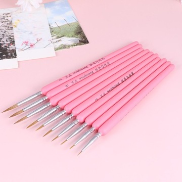 PĘDZEL OKRĄGŁY DO MALOWANIA Drobnych szczegółów MINIATURA TWARZY 6 SZT