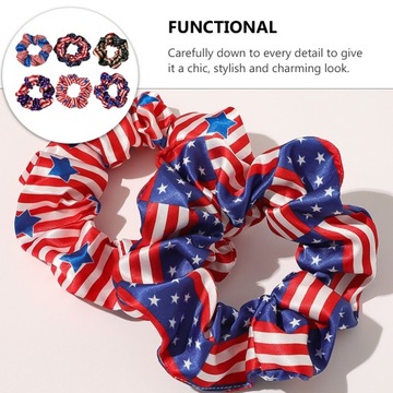 Ободки для волос Girly Decor с изображением американского флага, 6 шт.