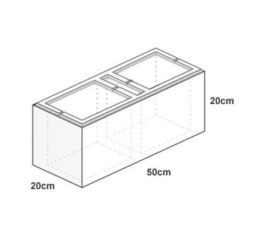 Блок заборный 50х20х20 серый 2 сорт