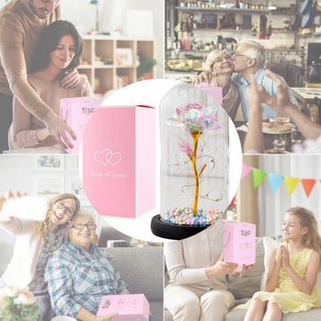 ВЕЧНАЯ РОЗА В СВЕТОДИОДНОМ СТЕКЛЕ НА ЛЕДЯНОМ ПОДАРКЕ