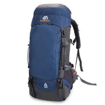 Niebieski plecak nylonowy 65 l