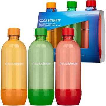 3X BUTELKI DO SATURATORA SODASTREAM 1L KOLOROWE BUTLE ZESTAW 3 SZTUKI