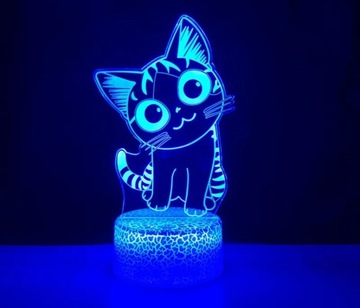 3D КОШКА КОТЕНОК НОЧНИК ПУЛЬТ ПУЛЬТА 16 ЦВЕТОВ СВЕТОДИОД БЕСПРОВОДНАЯ ПИТАНИЕ!