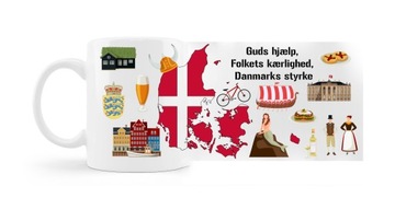 Kubek symbole Danii flaga państwa Dania Denmark