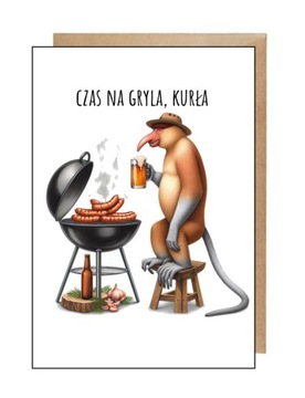 Pocztówka + eko koperta karnet na różne okazje nosacz grillowanie szwagier