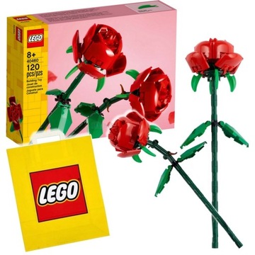 LEGO CZERWONE RÓŻE 40460 KLOCKI KWIATY RÓŻA BUKIET + TORBA PREZENTOWA