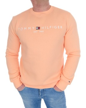 BLUZA TOMMY HILFIGER MĘSKA DUŻE LOGO KLASYCZNA BRZOSKWINIOWA M