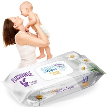 AQUA WIPES NAWILŻANY PAPIER TOALETOWY gruby 40 szt