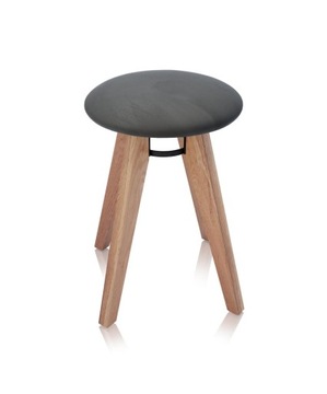 Taboret DĘBOWY FLIP Z OKRĄGŁYM SIEDZISKIEM