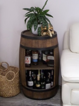 Деревянный шкаф-бочка - мини-бар - бар-бочка