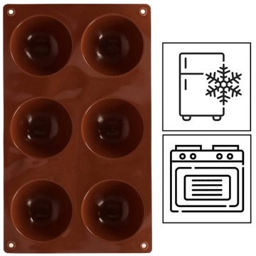 СИЛИКОНОВАЯ ФОРМА ДЛЯ ВЫПЕЧКИ МОНОПОРЦИИ ШОКОЛАДНЫХ МАББЛОВ, ПОЛУСФЕРА