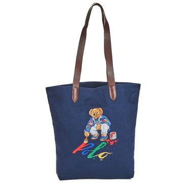 ralph lauren torebka damska shopperka granatowa na zakupy ralph lauren bear