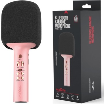Микрофон для караоке Maxlife с Bluetooth-динамиком, кнопки из розового золота