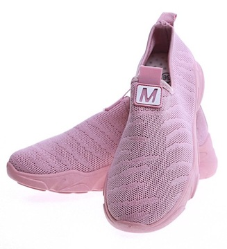 Wsuwane damskie buty sportowe różowe sneakersy trampki 13456 38