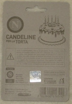 NAPOLI - ŚWIECZKI NA TORT - ORYGINAŁ - Z WŁOCH