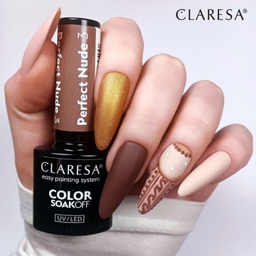 Гибридный лак для ногтей Claresa PERFECT NUDE 3 коричневый