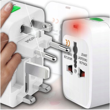 UNIWERSALNY ADAPTER PRZEJŚCIÓWKA USA UK EU CAŁY ŚWIAT WTYCZKA GNIAZDO +ETUI