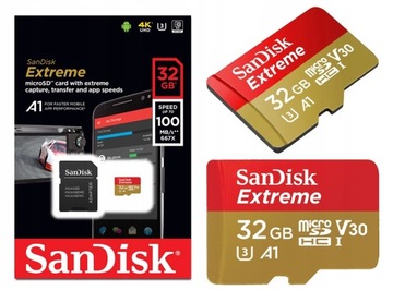 Sandisk Extreme microSDXC 32 ГБ V30 (100 МБ/с)