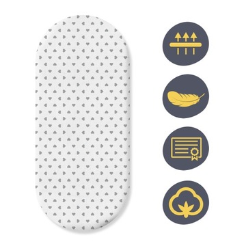 ПРОСТЫНЬ ДЛЯ ГОНДОЛИ, ДЛЯ ЛЮЛЫЧКИ, С ЛАСТИКОМ, 80х40, ХЛОПОК 100% Bubi