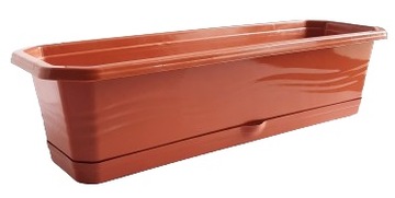 Doniczka na kwiaty Skrzynka balkonowa z podstawką 40 cm donica terakota