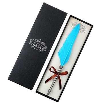 1 Set European Style Retro Quill Boxed Dipped In Water Fountain Pen