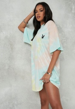 MISSGUIDED X PLAYBOY T-SHIRTOWA SUKIENKA TIE DYE S