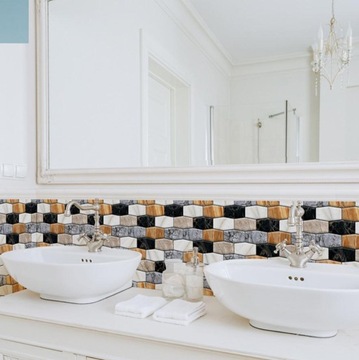 Наклейки на стену из плитки, самоклеящиеся обои для ванной комнаты, гостиной 30x30 см, 5 шт.