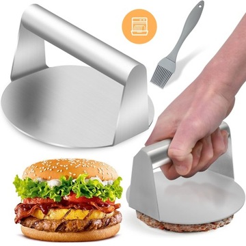 KITCHEN PRASA DO HAMBURGERÓW ZE STALI NIERDZEWNEJ, 14 CM PRASIE DO BURGERÓW