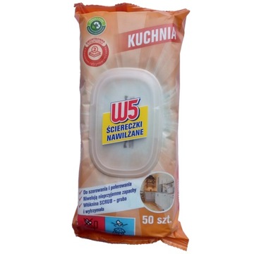 Ściereczki nawilżane W5 KUCHNIA 50szt