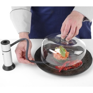 Стеклянный купол для копчения еды на тарелке