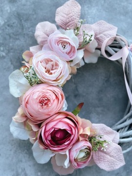 ЦВЕТОЧНЫЙ ВЕНОК ВЕСЕННЕЕ ТВОРЕНИЕ ДЛЯ СТОЛА ДВЕРЬ ПЛЕТЕНЫЙ ВЕНОК