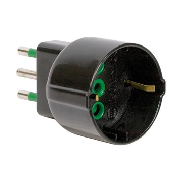 Outlet mały adapter wtyczki 10A do schuko 16A włoski/niemiecki kolor czarny