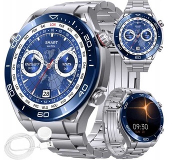 SMARTWATCH MĘSKI ZEGAREK FUNKCJA POMIARU CUKRU GLIKEMIA MENU PL
