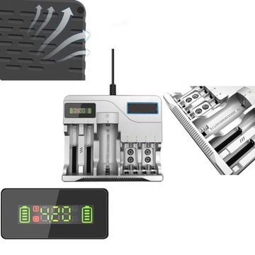 МНОГОФУНКЦИОНАЛЬНОЕ БЫСТРОЕ ЗАРЯДНОЕ УСТРОЙСТВО ДЛЯ АККУМУЛЯТОРОВ, 7 USB-РОЗЕТ ААА