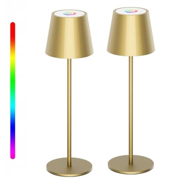 LAMPA STOŁOWA BEZPRZEWODOWA ŚWIATŁO LED RGB TRZY TRYBY ŚCIEMNIANIA 2SZT