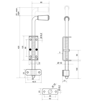 Нижний ригель, нижний замок для ворот