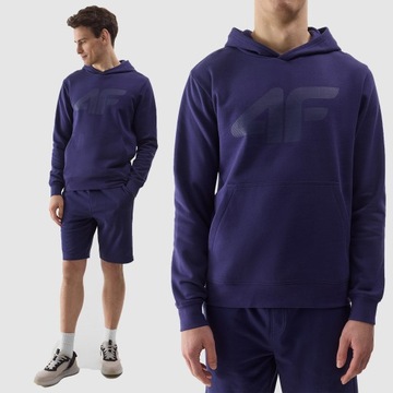 4F BLUZA MĘSKA DRESOWA SPORTOWA Z KAPTUREM BASIC SS24