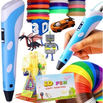 DŁUGOPIS 3D DRUKARKA 3D PEN dla DZIECI + 310m WKŁADY + SZABLONY ZESTAW