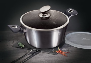 Zestaw garnków 22 ele. BERLINGER HAUS Metallic Carbon Pro BH-7181