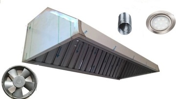 Okap Gastronomiczny 100x70x40 FILTR Wentylator Oświetlenie LED