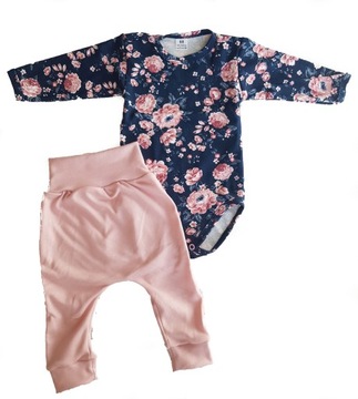 ZESTAW KOMPLET body + półśpiochy bez stópek r. 56