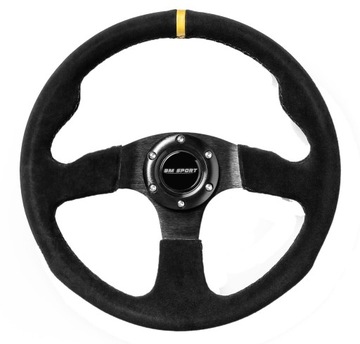 KIEROWNICA ZAMSZOWA RAJDOWA BM SPORT 350mm PŁASKA