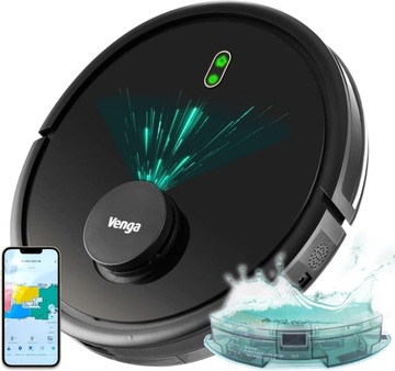 Robot sprzątający Odkurzacz 3w1 MOP APLIKACJA LASEROWY CZUJNIK 2300Pa WiFi