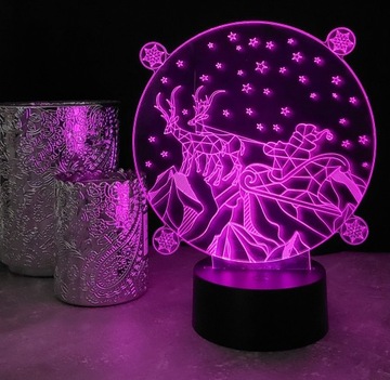 РОЖДЕСТВЕНСКОЕ УКРАШЕНИЕ САНТА 3D LED RGB ЦВЕТА ПУЛЬТ ДУ