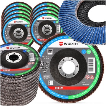 10 лепестковых дисков для шлифования стали 125x1 мм P120 WURTH Strong