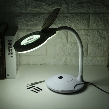 Настольная светодиодная лупа холодного света, 3-кратная увеличительная лампа, подводка для глаз, маникюр