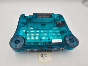 КОНСОЛЬ NINTENDO 64, ЕВРОПЕЙСКАЯ ВЕРСИЯ, ПРОЗРАЧНАЯ СИНЯЯ + ОРИГИНАЛЬНЫЕ АКСЕССУАРЫ